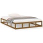vidaXL Estructura de cama de madera maciza marrón miel 200x200 cm vidaXL Estructura de cama de madera maciza marrón miel 200x200 cm