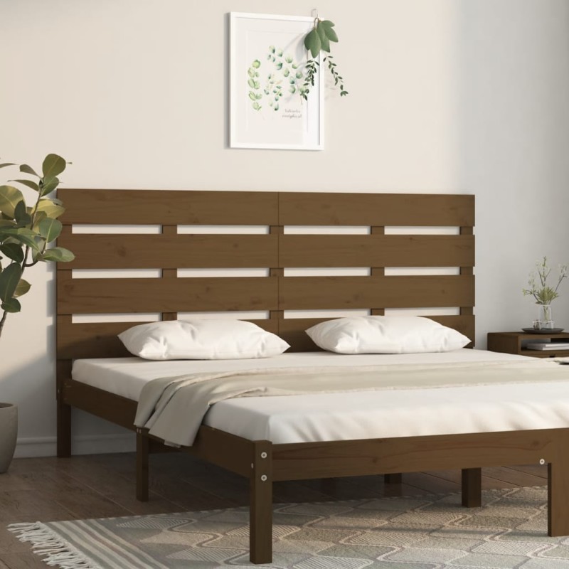 vidaXL Cabecero madera maciza de pino marrón miel 200x3x80 cm vidaXL Cabecero madera maciza de pino marrón miel 200x3x80 cm