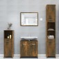 vidaXL Armario de baño madera contrachapada roble ahumado 30x30x95 cm