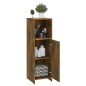 vidaXL Armario de baño madera contrachapada roble ahumado 30x30x95 cm