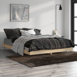 vidaXL Estructura de cama madera contrachapada roble Sonoma 135x190 cm