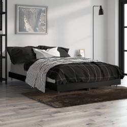 vidaXL Estructura de cama de madera contrachapada negra 120x190 cm