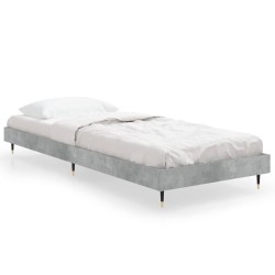 vidaXL Estructura de cama madera contrachapada gris hormigón 75x190 cm