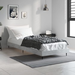 vidaXL Estructura de cama madera contrachapada gris hormigón 75x190 cm