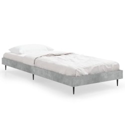 vidaXL Estructura de cama madera contrachapada gris hormigón 75x190 cm