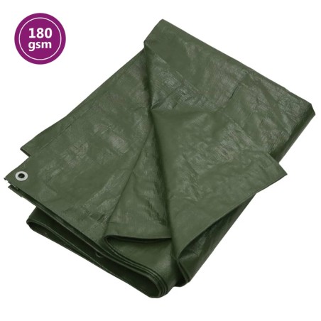 vidaXL Lona HDPE verde 180 g/m² 3x5 m