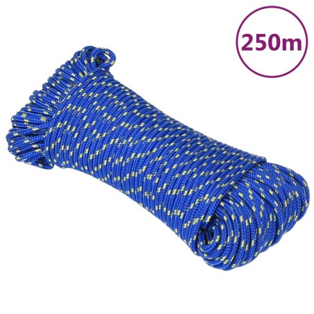 vidaXL Cuerda de barco polipropileno azul 5 mm 250 m