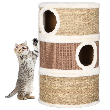 vidaXL Barril rascador para gatos hierba marina 60 cm