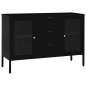 vidaXL Aparador de acero y vidrio negro 105x35x70 cm vidaXL Aparador de acero y vidrio negro 105x35x70 cm