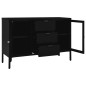 vidaXL Aparador de acero y vidrio negro 105x35x70 cm vidaXL Aparador de acero y vidrio negro 105x35x70 cm