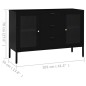 vidaXL Aparador de acero y vidrio negro 105x35x70 cm vidaXL Aparador de acero y vidrio negro 105x35x70 cm