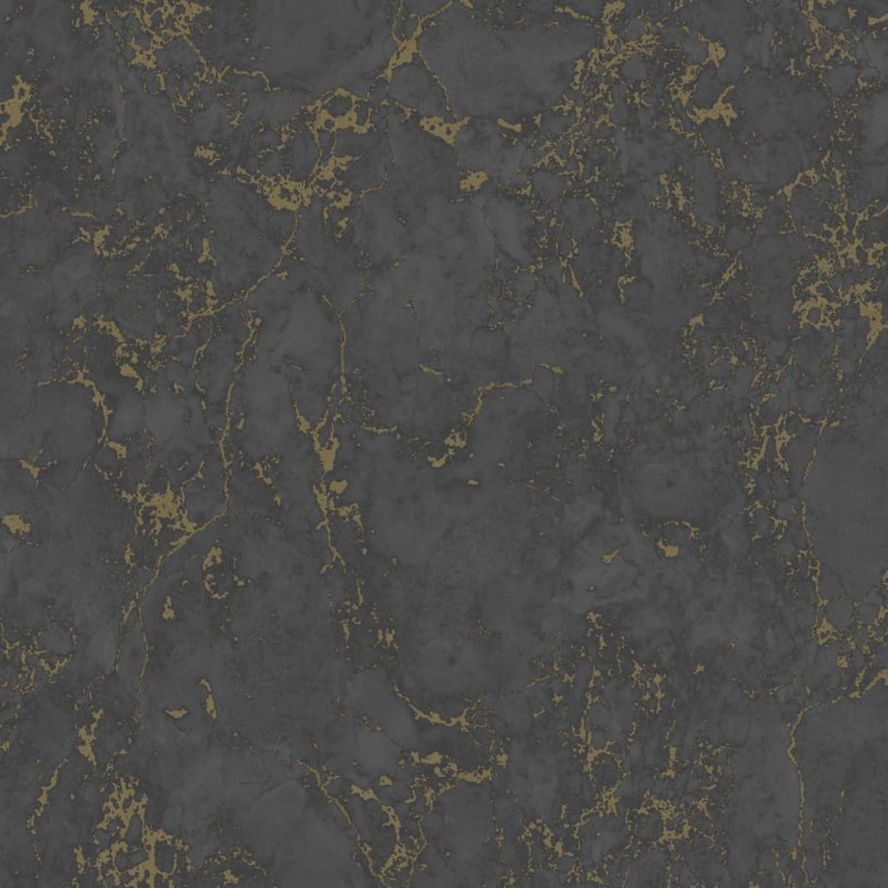 DUTCH WALLCOVERINGS Papel  de pared mármol negro y dorado