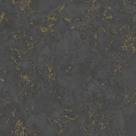 DUTCH WALLCOVERINGS Papel  de pared mármol negro y dorado