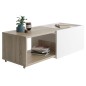 FMD Mesa de centro extensible color roble y blanco FMD Mesa de centro extensible color roble y blanco