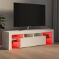 vidaXL Mueble de TV con luces LED blanco brillante 140x36,5x40 cm