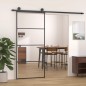 vidaXL Puerta corredera aluminio y vidrio ESG negra 90x205 cm vidaXL Puerta corredera aluminio y vidrio ESG negra 90x205 cm