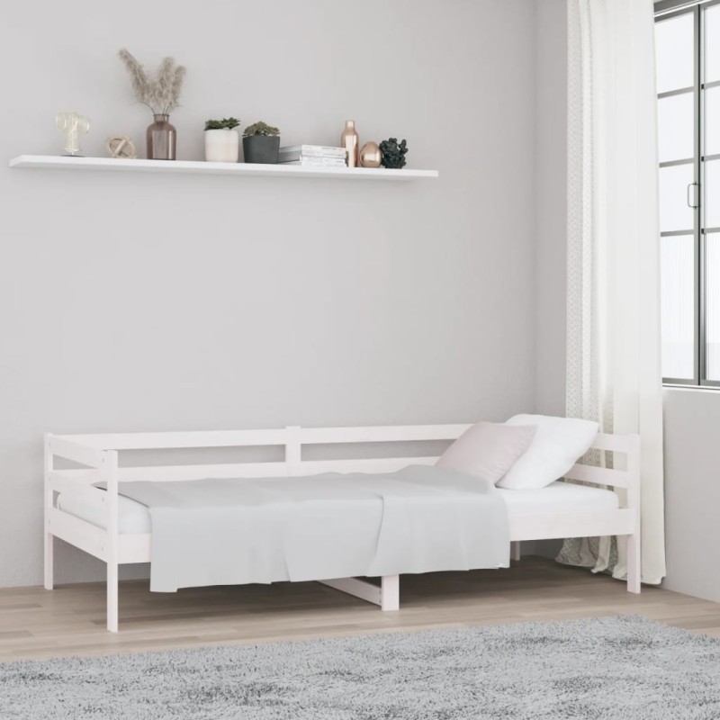 vidaXL Sofá cama madera maciza de pino blanco 90x190 cm vidaXL Sofá cama madera maciza de pino blanco 90x190 cm