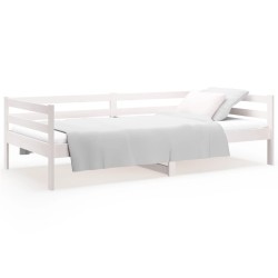 vidaXL Sofá cama madera maciza de pino blanco 90x190 cm