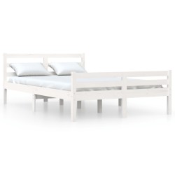 vidaXL Estructura de cama madera maciza blanco 120x200 cm