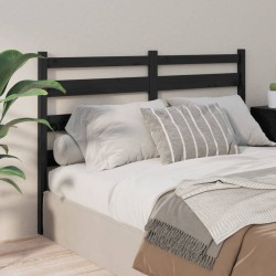 vidaXL Cabecero de cama madera maciza de pino negro 156x4x100 cm