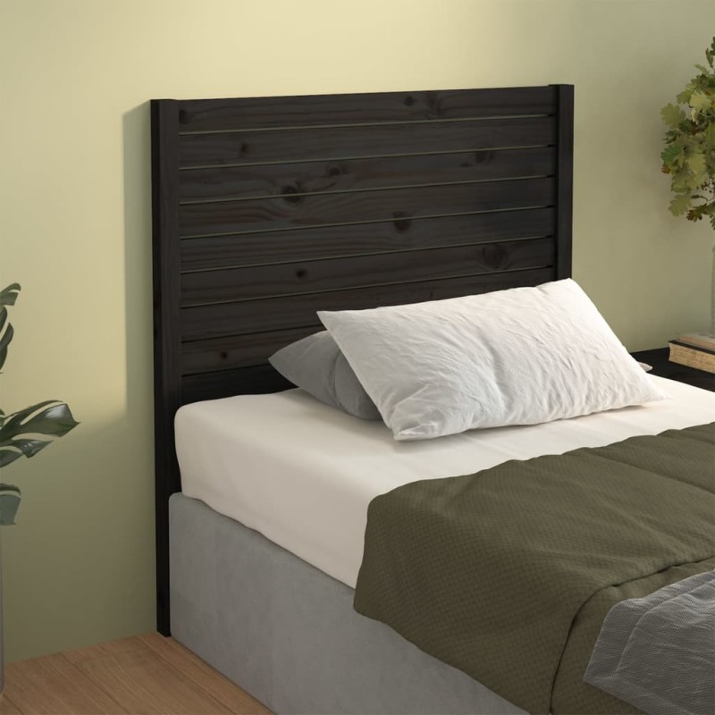 vidaXL Cabecero de cama madera maciza de pino negro 81x4x100 cm vidaXL Cabecero de cama madera maciza de pino negro 81x4x100 cm
