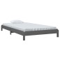 vidaXL Cama apilable de madera pino maciza gris 100x200 cm vidaXL Cama apilable de madera pino maciza gris 100x200 cm