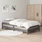 vidaXL Cama apilable de madera pino maciza gris 100x200 cm vidaXL Cama apilable de madera pino maciza gris 100x200 cm