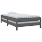 vidaXL Cama apilable de madera pino maciza gris 100x200 cm vidaXL Cama apilable de madera pino maciza gris 100x200 cm