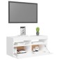 vidaXL Mueble de TV con luces LED blanco 90x35x40 cm vidaXL Mueble de TV con luces LED blanco 90x35x40 cm