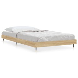 vidaXL Estructura de cama madera contrachapada roble Sonoma 90x190 cm