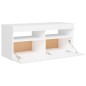 vidaXL Mueble de TV con luces LED blanco 90x35x40 cm vidaXL Mueble de TV con luces LED blanco 90x35x40 cm