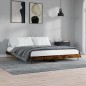 vidaXL Estructura de cama madera contrachapada roble ahumado 150x200cm vidaXL Estructura de cama madera contrachapada roble ahumado 150x200cm