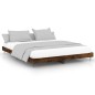 vidaXL Estructura de cama madera contrachapada roble ahumado 150x200cm vidaXL Estructura de cama madera contrachapada roble ahumado 150x200cm