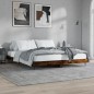 vidaXL Estructura de cama madera contrachapada roble ahumado 150x200cm vidaXL Estructura de cama madera contrachapada roble ahumado 150x200cm