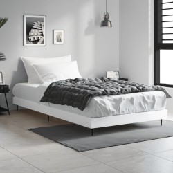 vidaXL Estructura de cama madera contrachapada blanco brillo 100x200cm