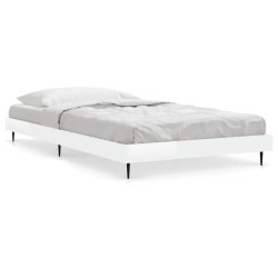 vidaXL Estructura de cama madera contrachapada blanco brillo 100x200cm