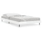 vidaXL Estructura de cama madera contrachapada blanco brillo 100x200cm vidaXL Estructura de cama madera contrachapada blanco brillo 100x200cm