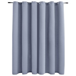 vidaXL Cortina opaca con anillas de metal gris 290x245 cm