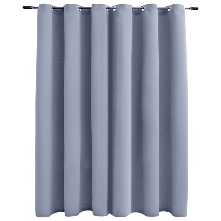 vidaXL Cortina opaca con anillas de metal gris 290x245 cm