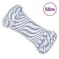 vidaXL Cuerda de barco polipropileno blanco 4 mm 50 m vidaXL Cuerda de barco polipropileno blanco 4 mm 50 m