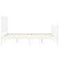 vidaXL Estructura cama de matrimonio con cabecero madera maciza blanco vidaXL Estructura cama de matrimonio con cabecero madera maciza blanco