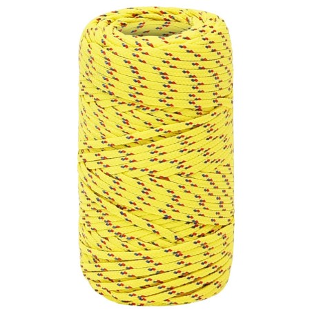 vidaXL Cuerda de barco polipropileno amarillo 2 mm 500 m