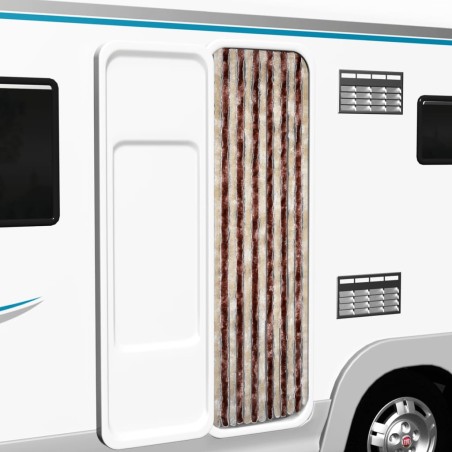 vidaXL Cortina mosquitera de chenilla beige y marrón claro 56x185 cm 