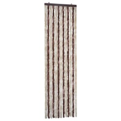 vidaXL Cortina mosquitera de chenilla beige y marrón claro 56x185 cm 