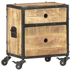 vidaXL Mesita de noche de madera de mango rugosa 40x30x50 cm