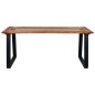 vidaXL Mesa de comedor de madera maciza de acacia y vidrio 180x90x75cm