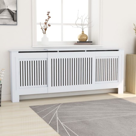 vidaXL Cubierta para radiador MDF blanco 205 cm