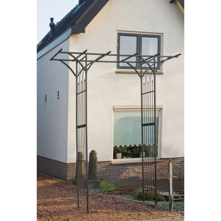 Nature Arco para jardín de metal negro 114x66x232 cm