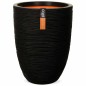 Capi Jarrón Nature Rib elegante bajo negro 46x58 cm KBLR783 Capi Jarrón Nature Rib elegante bajo negro 46x58 cm KBLR783