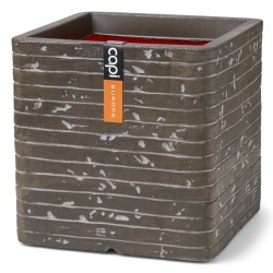 Capi Macetero Nature Row cuadrado verde oliva 40x40x40 cm